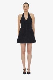 Jessie Halterneck Mini Dress - Ebony LEO LIN at Leo Lin